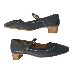 Regal Blue Leather Mary Jane Casual Career Sandals Shoes 23.5 US 7